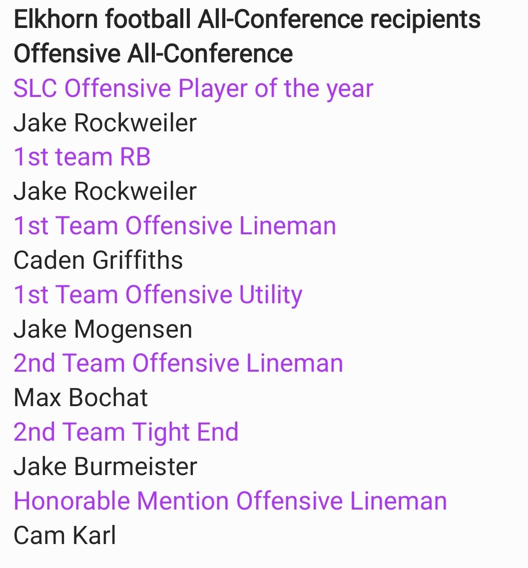 ElkhornFB1HERD's tweet photo. Here are the Elkhorn #1HERD All-Conference award winners https://t.co/MjS2zNf2sv