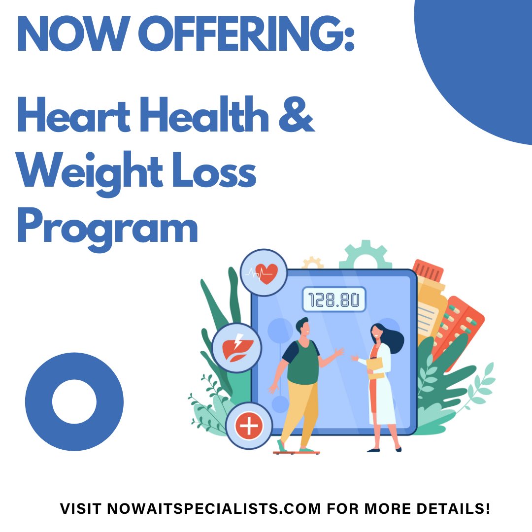NoWaitWalkin's tweet photo. Due to the current COVID-19 crisis there is limited access for patients to health care services that deal with chronic conditions related to obesity, heart disease and diabetes.

Get your virtual care time and ask the doctor for a referral into the Cardiovascular Health program! https://t.co/YOK9zCW08l