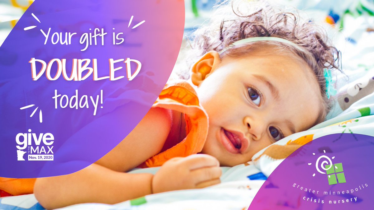 Happy #GivetotheMax Day! Your gift is ⭐️DOUBLED⭐️  when you make a donation today to strengthen families in our community: givemn.org/organization/G…
Thanks to Otto Bremer Trust for matching gifts dollar for dollar, up to $20,000 for Give to the Max 💚 #GTMD20 #GTMD2020