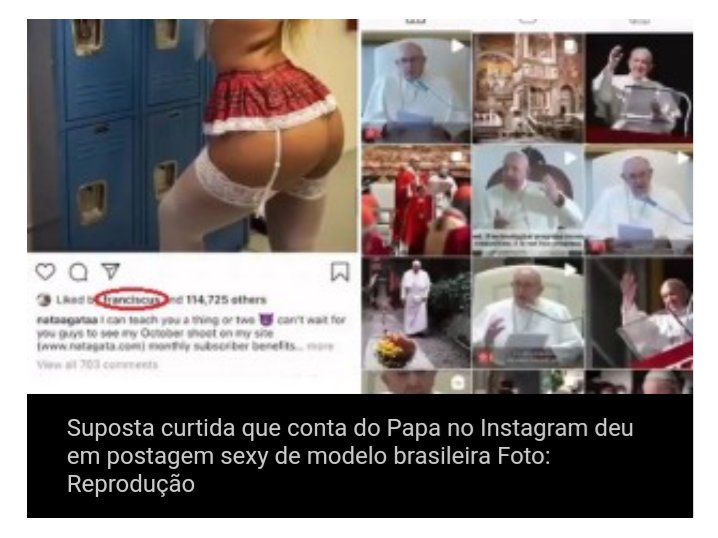 Bem vindo a era digital onde qualquer clique acidental será fatal!
Se só tivesse pessoas santas no seu Instagram , não aconteceria isso contigo...como já aconteceu comigo 😂😂😂😂😂😂😂
#papa #agora #quintou