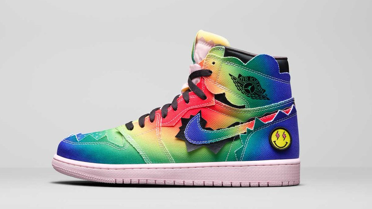 スニーカーウォーズ Sneakerwars 国内12月8日発売予定 J バルヴィン ナイキ エアジョーダン 1 レトロ ハイ Og レインボー マルチカラー ブラック ピンク マルチカラー Dc3481 900 T Co Wreempxs19 Sneakerwars スニーカー ナイキ