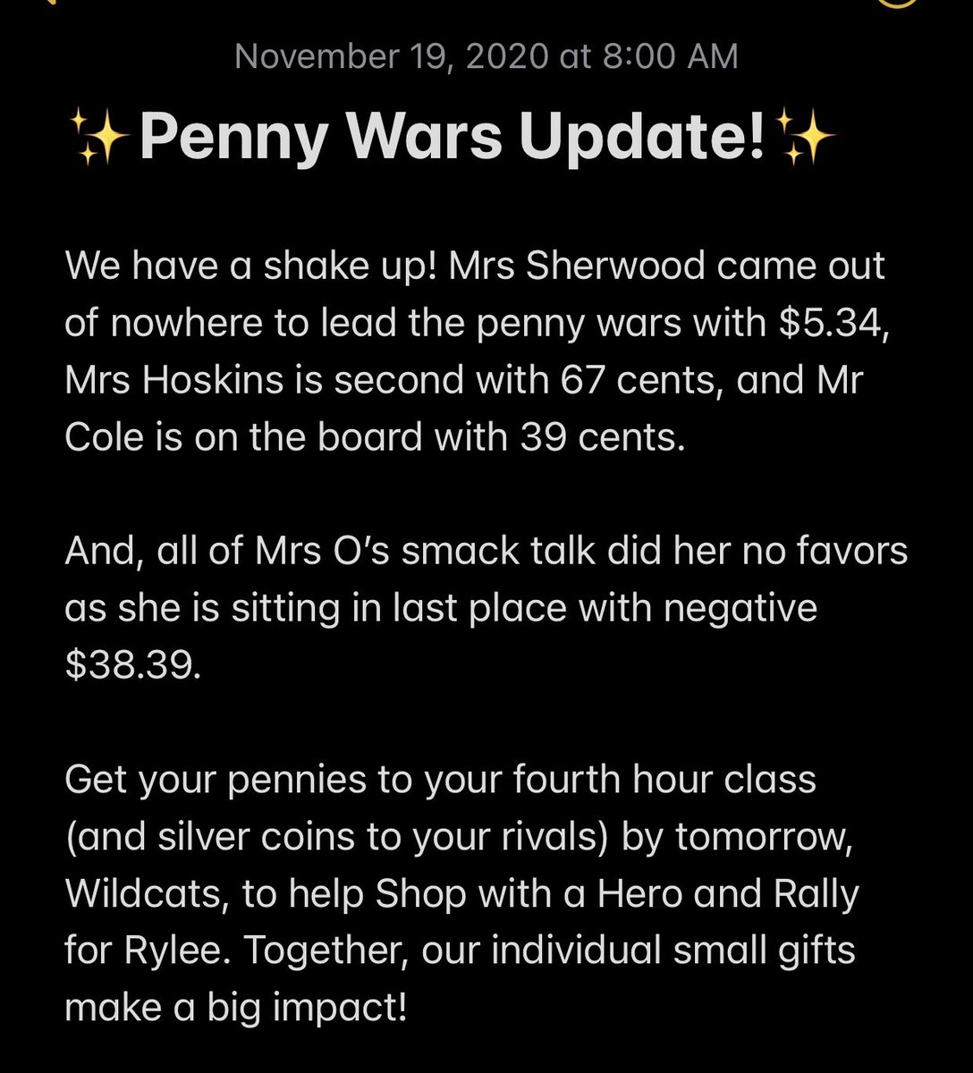 Get your change to school today and tomorrow!!