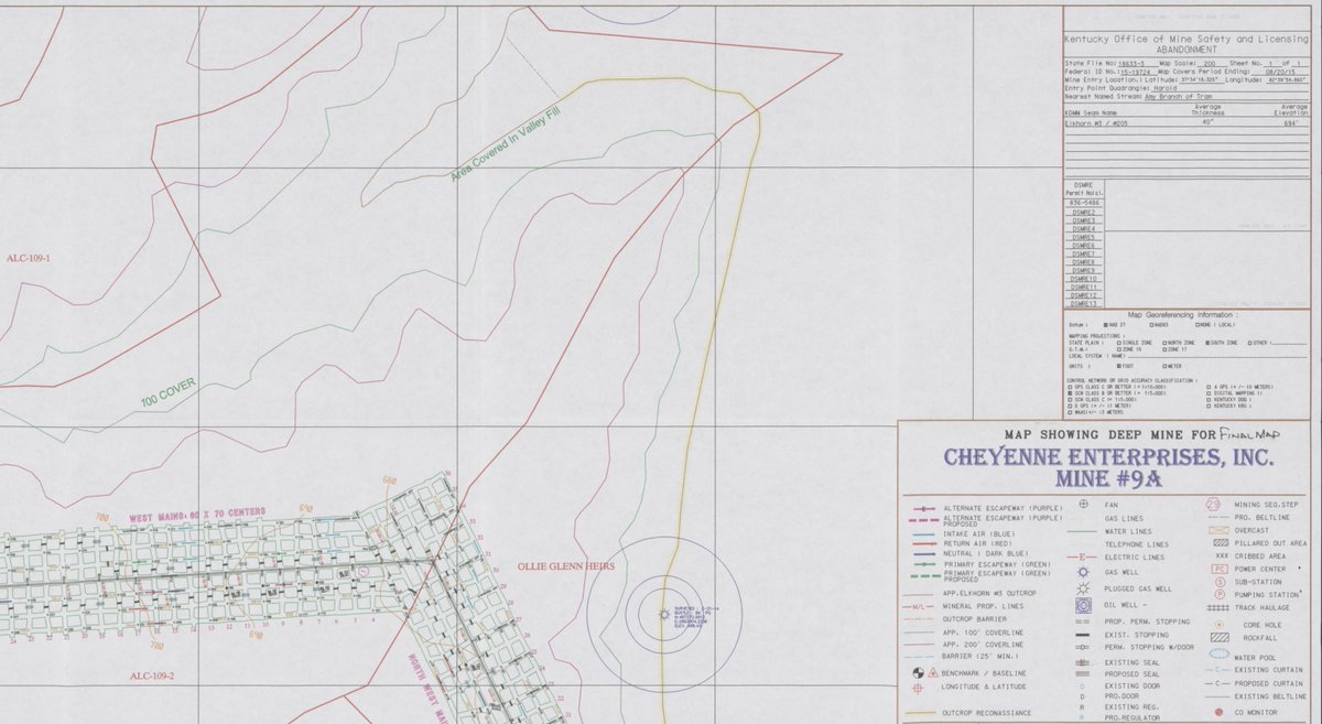 minemaps's tweet photo. Doc# 399402 is one of our maps from 2015.  This one shows the areas of #ValleyFill around an #abandoned #mine.  From Floyd County, #Kentucky.  #50YearsofMapping https://t.co/TFx7xMlmnX