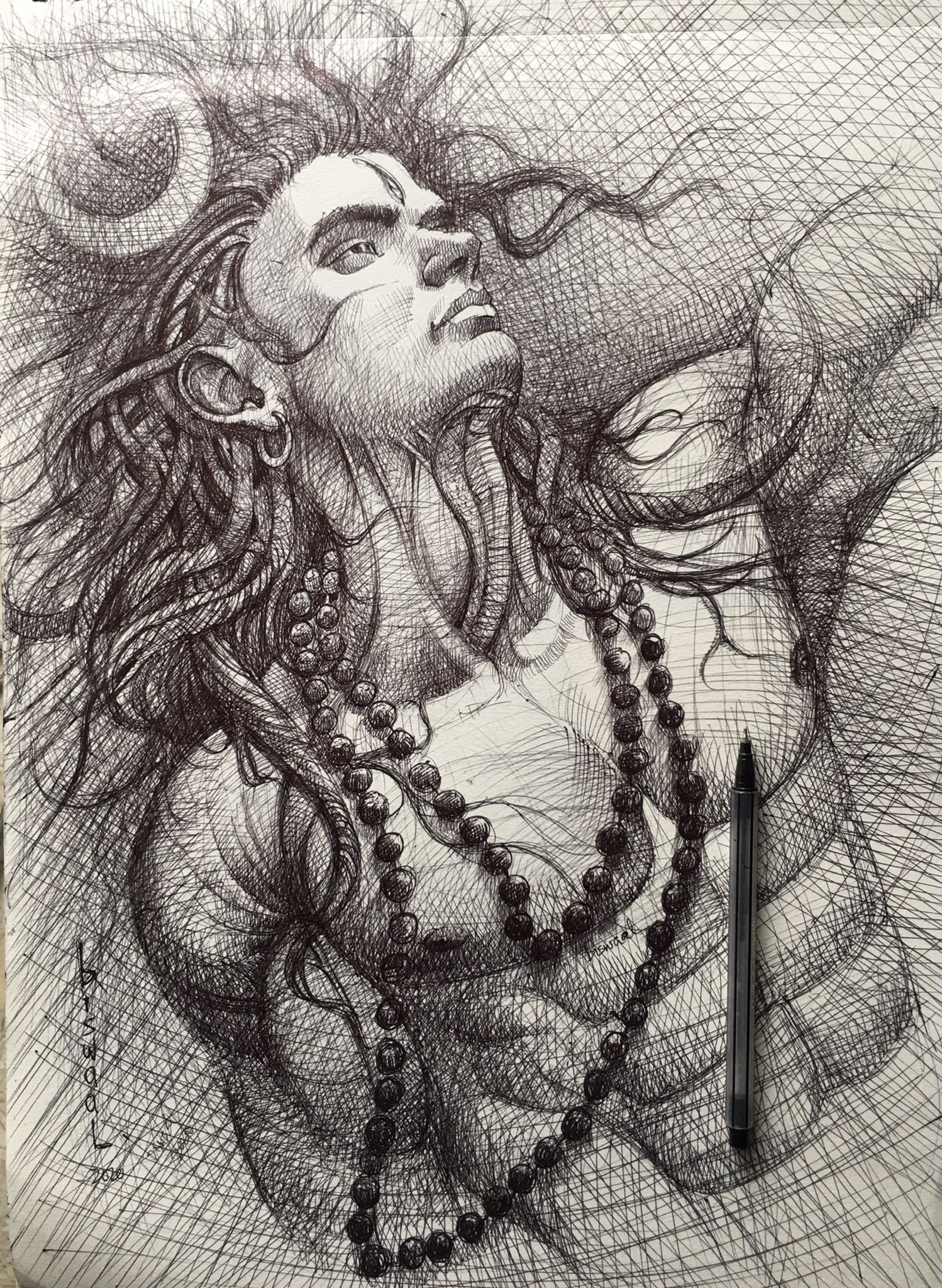 Shiva Drawing by Raadhika Raju - Fine Art America