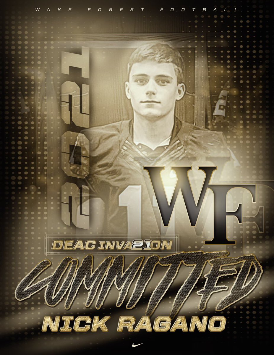 nickragano_'s tweet photo. Excited to announce my commitment to continue my academic and athletic career at Wake Forest! I would like to thank my family, friends, and coaches that have helped me throughout this process! 
Go Deacs 🎩 #PWO 
@CoachKHiggins 
@ChrisCoulter_WF 
@CoachShields1 https://t.co/xo17DFx5pD