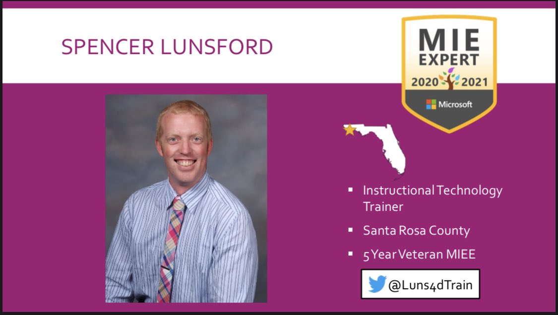 JennaDawson28's tweet photo. @Luns4dTrain is talking all about ways to “Keep It Super Simple” (KISS) on the #MIEExert AM call. What a great acronym! Cohort 9 is happy to have you as part of the #MIEExpertFL community! #MicrosoftEDU https://t.co/GgqiI6MhFa