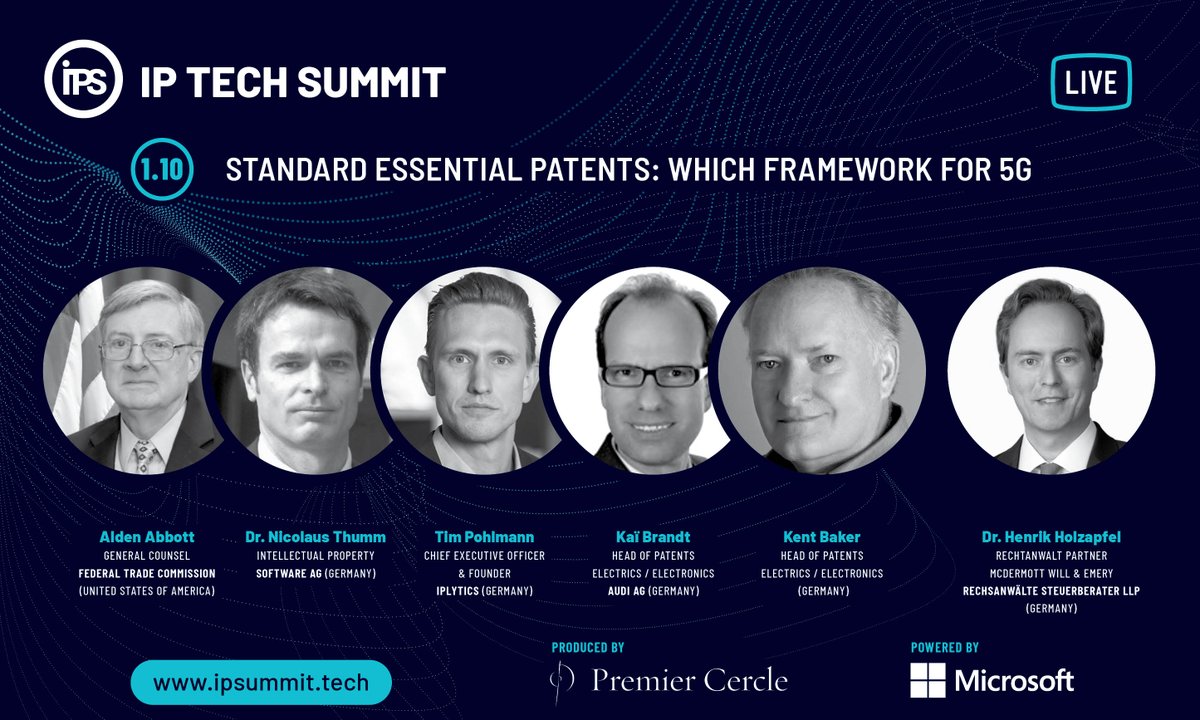 IPlytics's tweet photo. Our CEO Tim Pohlmann is speaking about the future of SEP licensing at the IP Tech Summit by @PremierCercle. Join us December 1st and register at: https://t.co/5HH5Onwkfj #FRAND #SEPs #standardessential #5Gpatents #WiFipatents https://t.co/LrdyqbWXw0