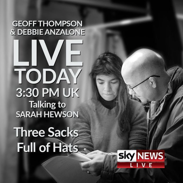Three Sacks full of Hats director @DebbieAnzalone_ and writer Geoff Thompson are on Sky News Live today at 3.30pm talking to Sarah Hewson @skynewssarah about their latest film Three Sacks Full of Hats. LINK FOR THE FILM: omeleto.com/254587/ @omeletocom