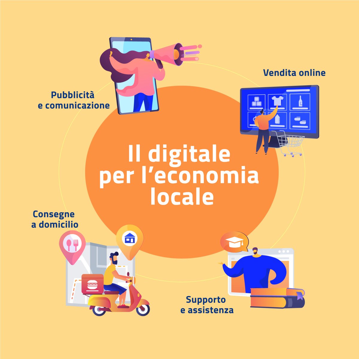 AgidGov's tweet photo. #SolidarietaDigitale | L’iniziativa di @InnovazioneGov col supporto tecnico di #AgID si arricchisce del progetto “Vicini e Connessi: Il digitale per l’economia locale” 🛍️

Scopri le modalità per supportare commercianti locali e negozi di prossimità 👇
https://t.co/PoXPmVeaIv https://t.co/3Eu9c8lzNM