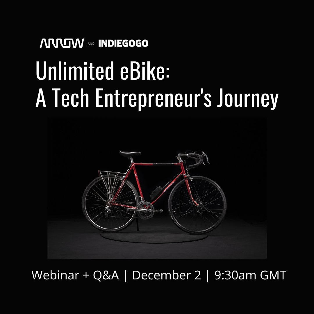 Unlimited eBike’s conversion kit can be fit to virtually any bike in minutes.🚴‍♀️On December 2nd, join Juan Pablo Viera, CTO of <a href="/rideunlimited/">Unlimited</a>, and @arrow_dot_com engineers for a webinar to discuss product design, manufacturing, and more! Register now: bit.ly/35M2VFH