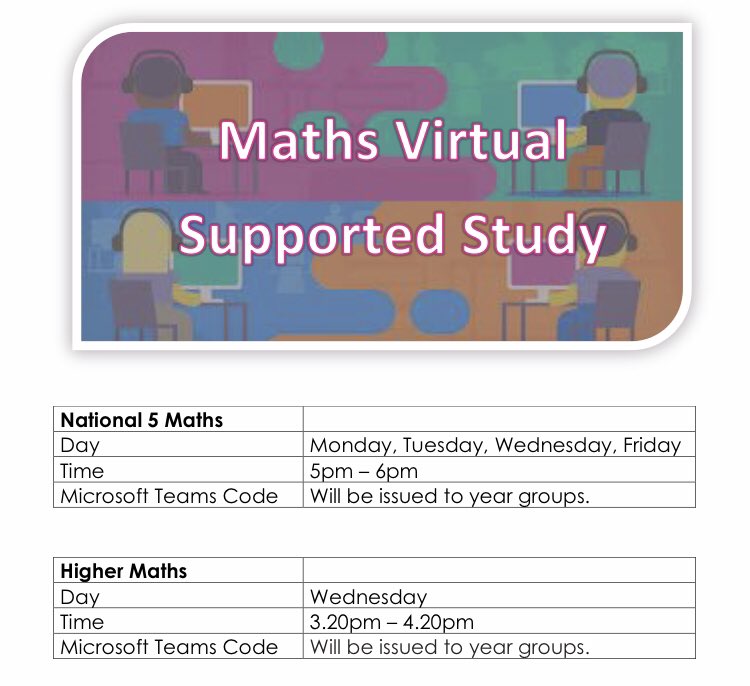 St_Andrews_Acad's tweet photo. Maths Virtual Supported Study

Team codes to join have been published in the S4 / S5 / S6 Team. https://t.co/HENHacn0OY