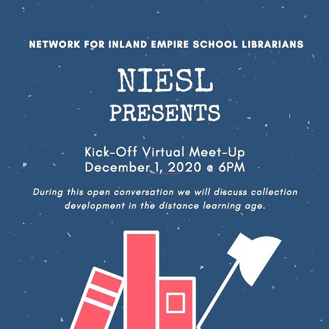 libraryqueene's tweet photo. Join @NIESLorg and also join us for a virtual meetup on December ☝️to discuss collection development during distance learning. #NIESL #schoollibrariesrock #Register Now #librarians @NIESLorg offering school librarians support and resources 👍 https://t.co/oIWoOObKgx