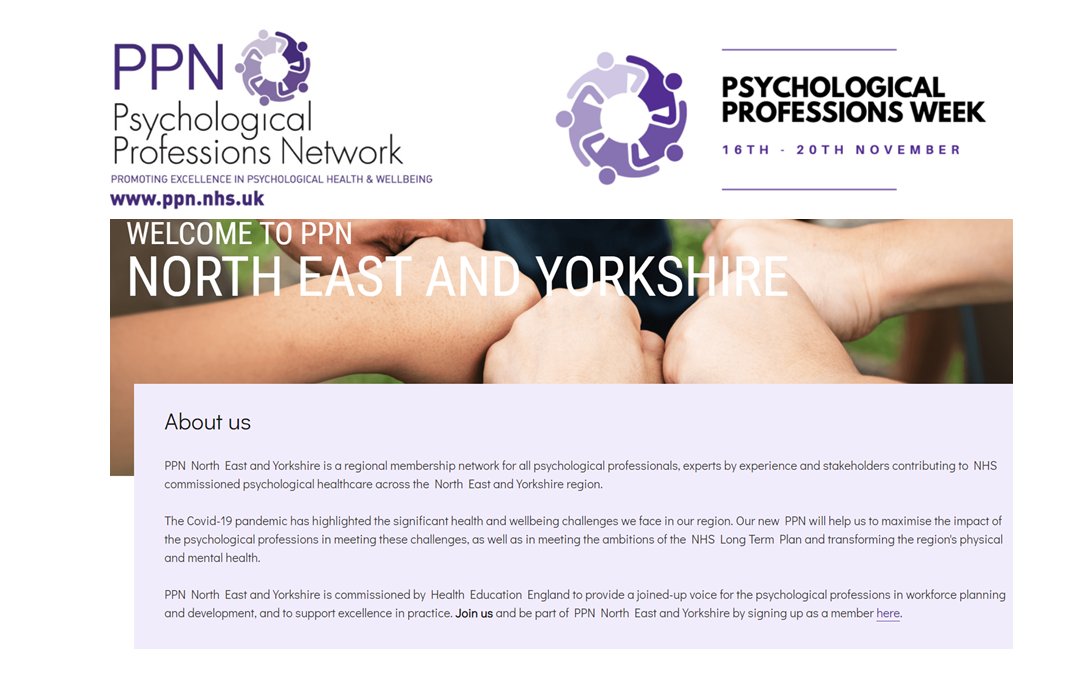 Calling all Psychology professionals! Get involved with your local Psychological Professions Network here in the North East and Yorkshire! Find out more at ppn.nhs.uk/north-east-and…
 #PPSintoaction #PPNWeek #PsychologicalProfessionsNetwork