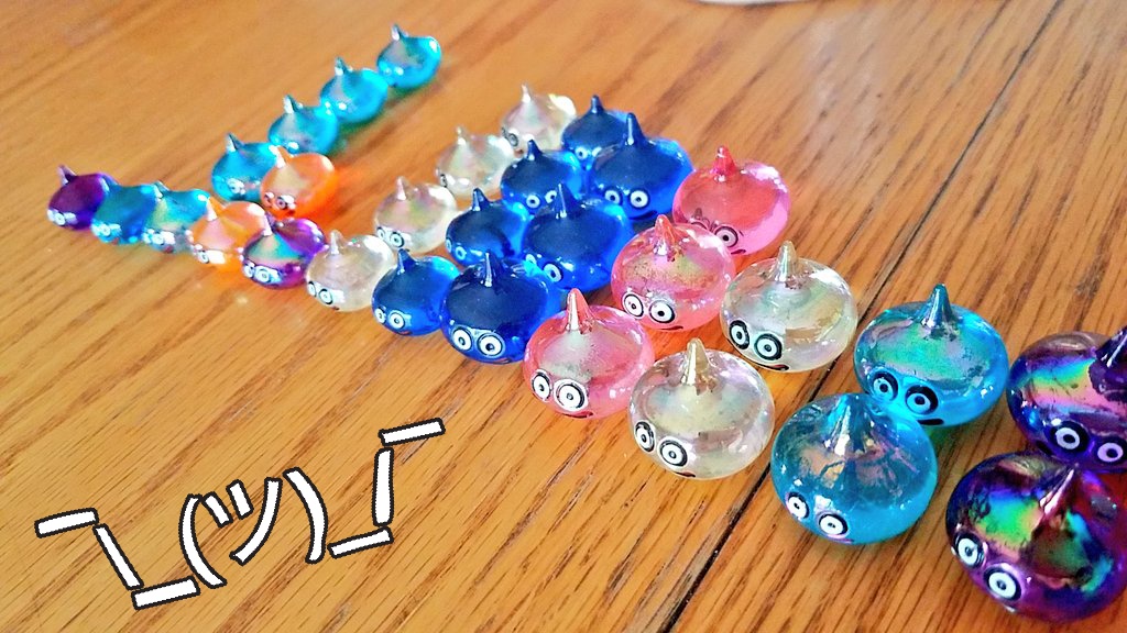 Aully1's tweet photo. #Dragonquest fans...
Does it change what kind of slime it is if it is iridescent?
I need to find a #foreverhome for these little guys!

#slime #healslime #bubbleslime #medislime #sootheslime #kingslime #mimeslime #dragonquestslimes https://t.co/BjwVu551gR