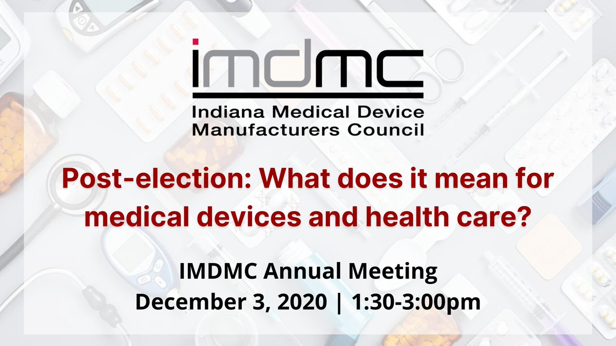 We're two weeks out from the IMDMC Annual Meeting. Have you registered? bit.ly/3fftgzd

#medicaldevices #lifesciences #medtech #meddevice