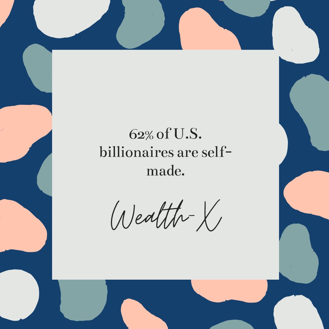 Global Entrepreneurship Week day 4! 62% of US billionaires are self-made! #globalentrepreneurshipweek