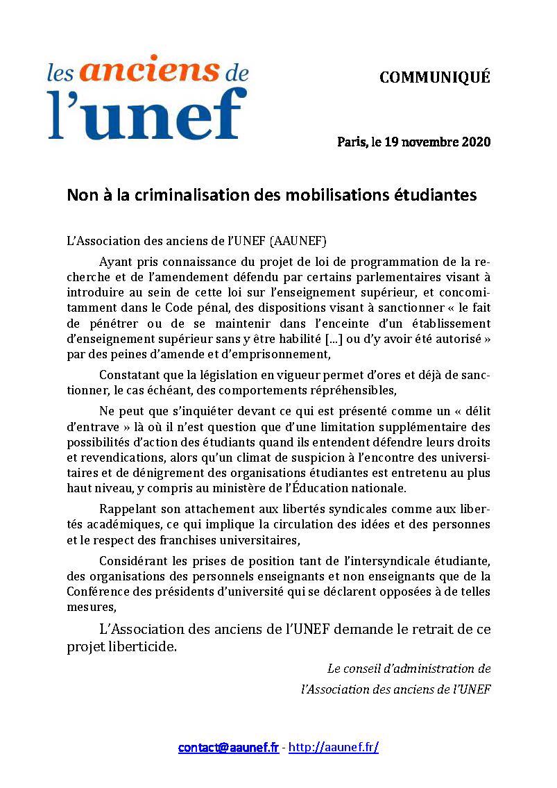 aaunef's tweet photo. L’association des anciens de l’ @UNEF demande le retrait du projet de loi liberticide qu’est la #LPR : explications ⬇️ https://t.co/KRaKfs6SWI