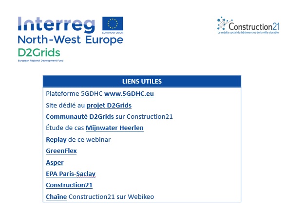 Construction21F's tweet photo. 🔚Notre webinar, organisé pour les #SmartBâtiDays #Energie de @webikeofrance, est fini. Vous l'avez manqué ? Retrouvez le replay sur notre chaîne https://t.co/OruocDT75t
+ téléchargez la présentation :) 🤗 Et pour en savoir plus sur le projet #D2Grids 👇 https://t.co/aUheTspTR0