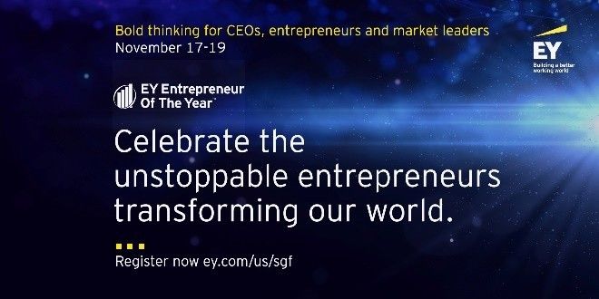 TODAY'S THE DAY! The conclusion of #SGFUS is a celebration of #entrepreneurship across America! Join me at 1pm ET for the Entrepreneur Of The Year® National Awards celebration to honor the #unstoppable entrepreneurs who are building a better world. ey.com/us/sgf  #EOYUS