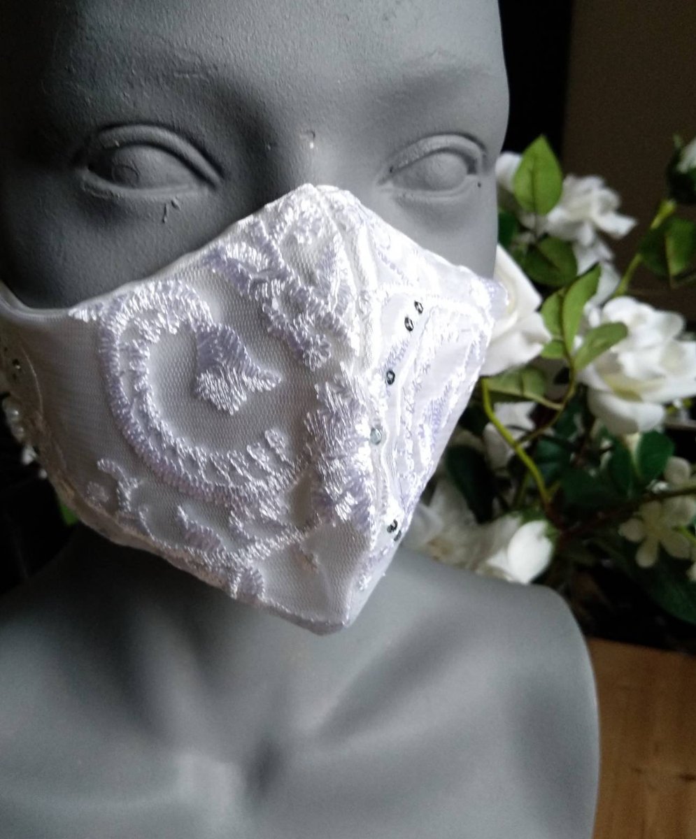 sleevzies's tweet photo. Excited to share the latest addition to my #etsy shop: Satin Wedding Mask Bridal Face Covering, White Lace Embroidery Pearls https://t.co/ioQcia74Fv #bridalmask #weddingmasks #whitelacemasks #embellishedmask #diamintemask #bridesmask #bridesfacecovering #satinmasks #si https://t.co/SaHSeGszXz