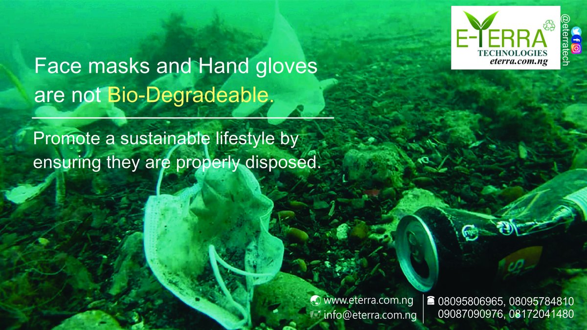 EterraTech's tweet photo. Remember to properly dispose of every face mask and hand gloves.
#sustainableliving #sustainability #eterra2020 #gogreengoeterra #ecofriendly #staysafe #wastemanagement #recycled @ncd https://t.co/y7oYwwTFt6