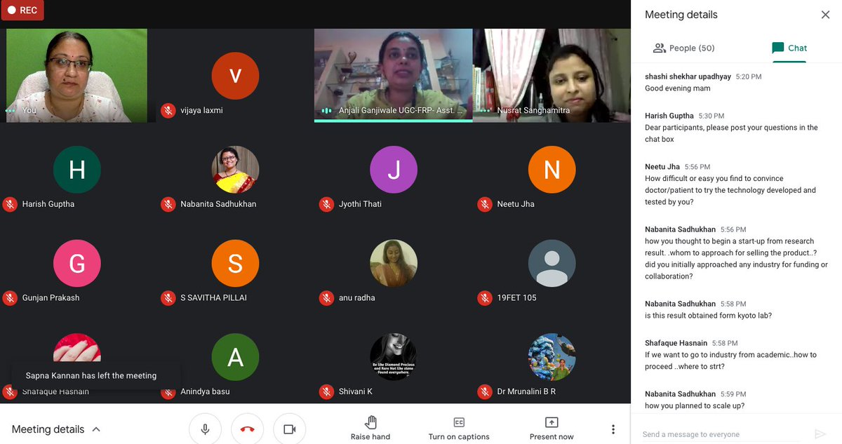 FrpUfa's tweet photo. It was indeed a pleasure hosting Dr. Nusrat JM Sanghamitra for today's webinar . Her journey from being a researcher to an established and successful entrepreneur has been really inspiring. Thanks for making it successful. A few snaps from the event. https://t.co/FAkpJZxigt