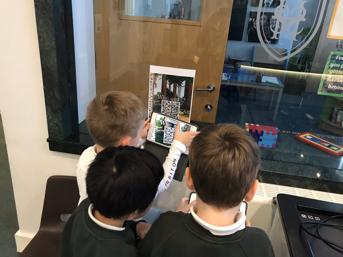 MissKilpinSHS's tweet photo. With the help of the Year 6 digital leaders, the Year 1 boys found the different characters from The Gruffalo. A big thanks to our Year 6 boys for creating the QR codes and clues. The boys said they wish they could do this every afternoon! @SHSBoysPrep @TraceyChongSHS @EStoneSHS https://t.co/WRmQoZZuKC