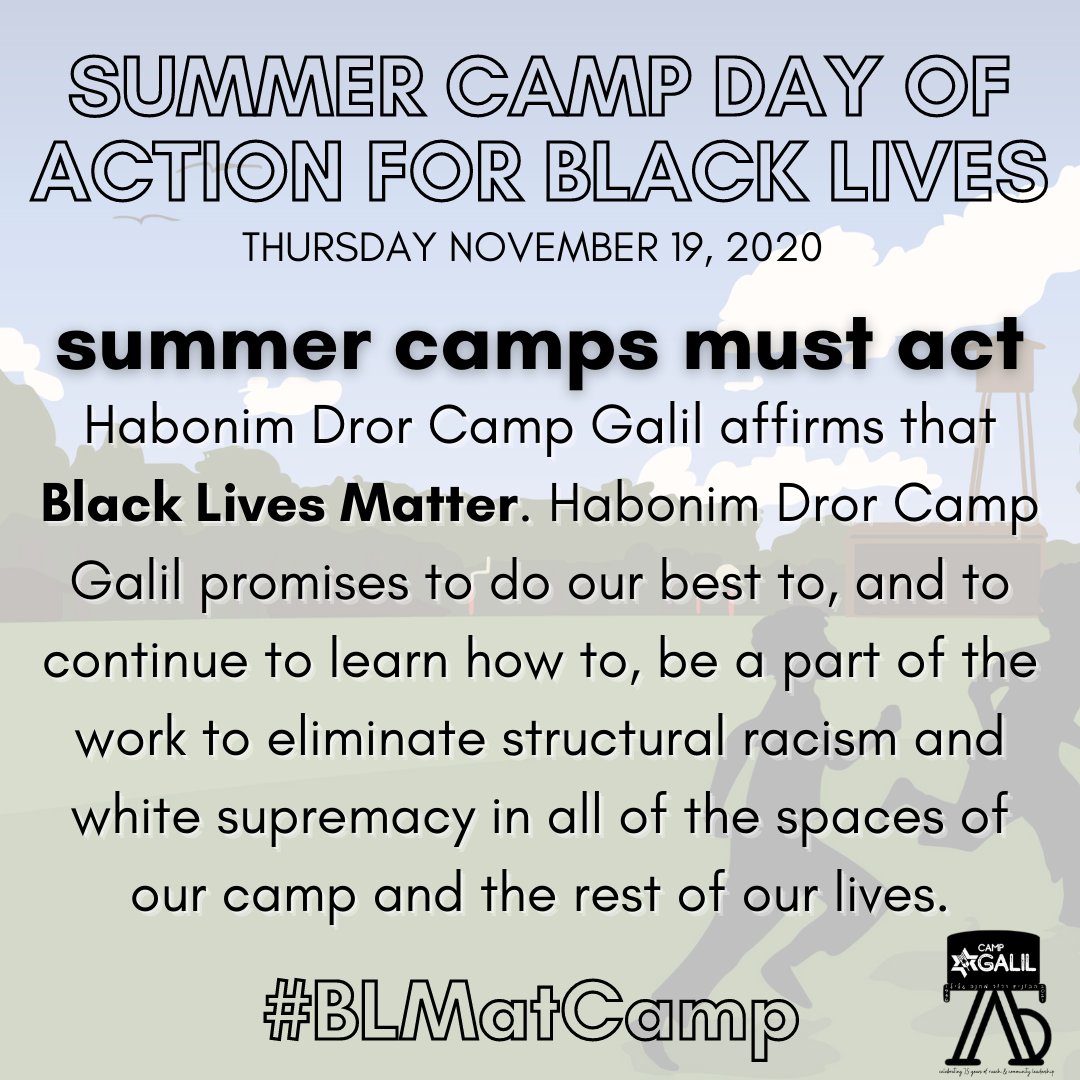 CampGalil's tweet photo. The Camp Galil Community is honored to take part in #BLMatCamp the Summer Camp Day of Action for Black Lives https://t.co/fwADtZ8iFE