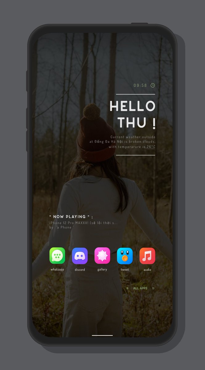 #android #hs #klwp 
 Icons : <a href="/nwlandas/">Lane Landas</a> 
 Hishoot2i : @GalerVodgals 
 Wall : unsplash