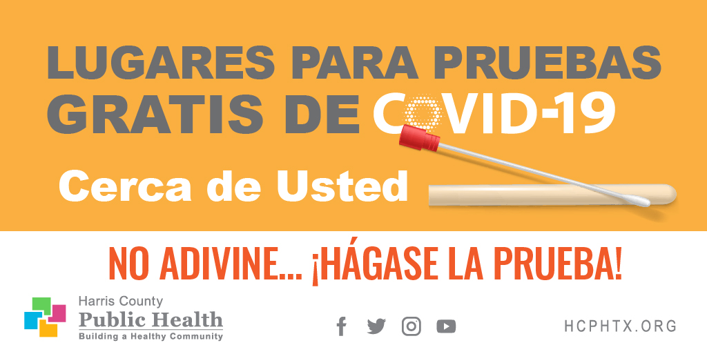 hcphtx's tweet photo. ¡Sin larga espera, resultados rápidos y es GRATIS! Nuestros 8 sitios de prueba móviles en el #CondadoHarris esta semana, dando pruebas #COVID19 a la comunidad. Regístrese en el sitio más cercano a usted aquí: https://t.co/SeUoNpBOVC o llame al 832927 7575. https://t.co/YtELWWP6Sy