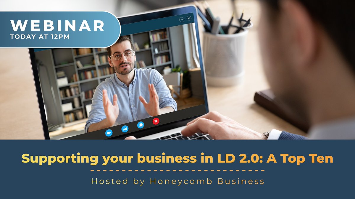 Join us this lunchtime at midday for our 'Supporting your business in LD 2.0: A Top Ten' webinar! 

You can still register here: zoom.us/webinar/regist…