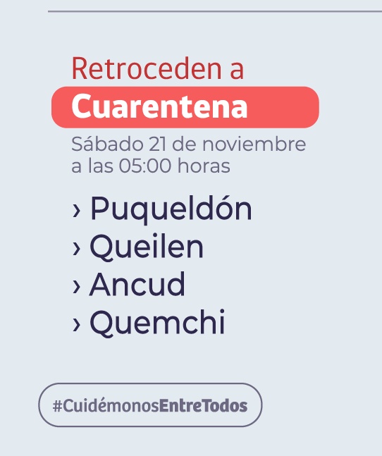 erchiloe's tweet photo. #AHORA #URGENTE
Cuarentena total para la comuna de #Ancud, al igual que #Puqueldón, #Queilén y #Quemchi.-

Las otras comunas se mantienen en La misma fase que se encontraban.

#CuidémonosEntreTodos https://t.co/87NkPGA20C