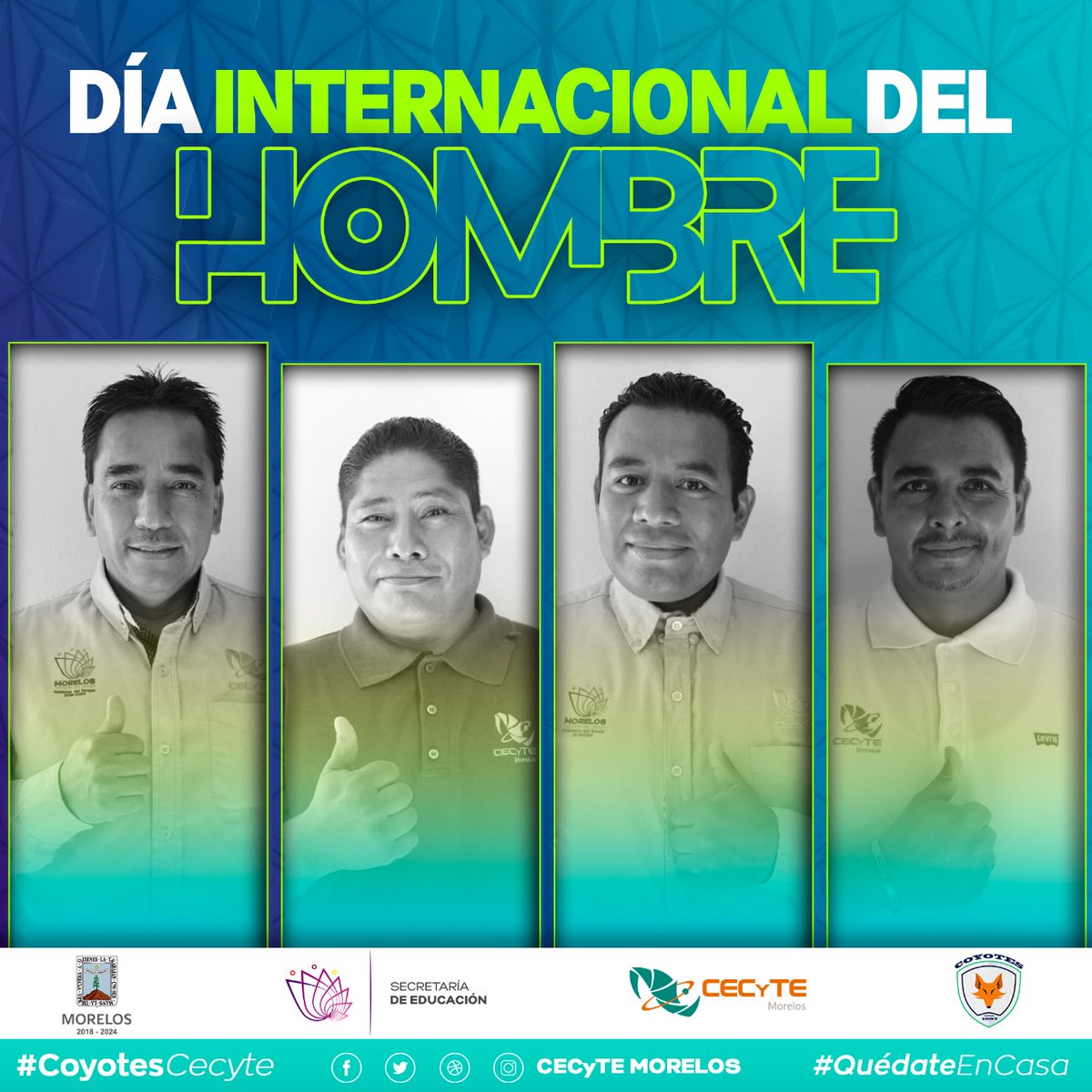 #DíaDelHombre

Los principales objetivos son abordar temas de salud masculina de todas las edades, así como resaltar el rol positivo y las contribuciones que los hombres hacen diariamente tanto a su comunidad como a la sociedad. 👴🏼👨🏼‍🦰👨🏻‍🦱👨🏽🧑🏼

#SomosCoyotesCecyte #AullandoAlFuturo