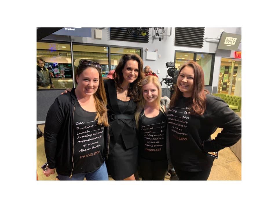 Kmaniscalco19's tweet photo. A year ago today was a DREAM! Me, @xxjesssica and @sydneey242 called out of work to drive to NYC to go see @HilarieBurton &amp; @TylerHilton at Build Series. 

What a difference a year can make. Remember when we could actually meet people... wow. https://t.co/kd14LfrEFR