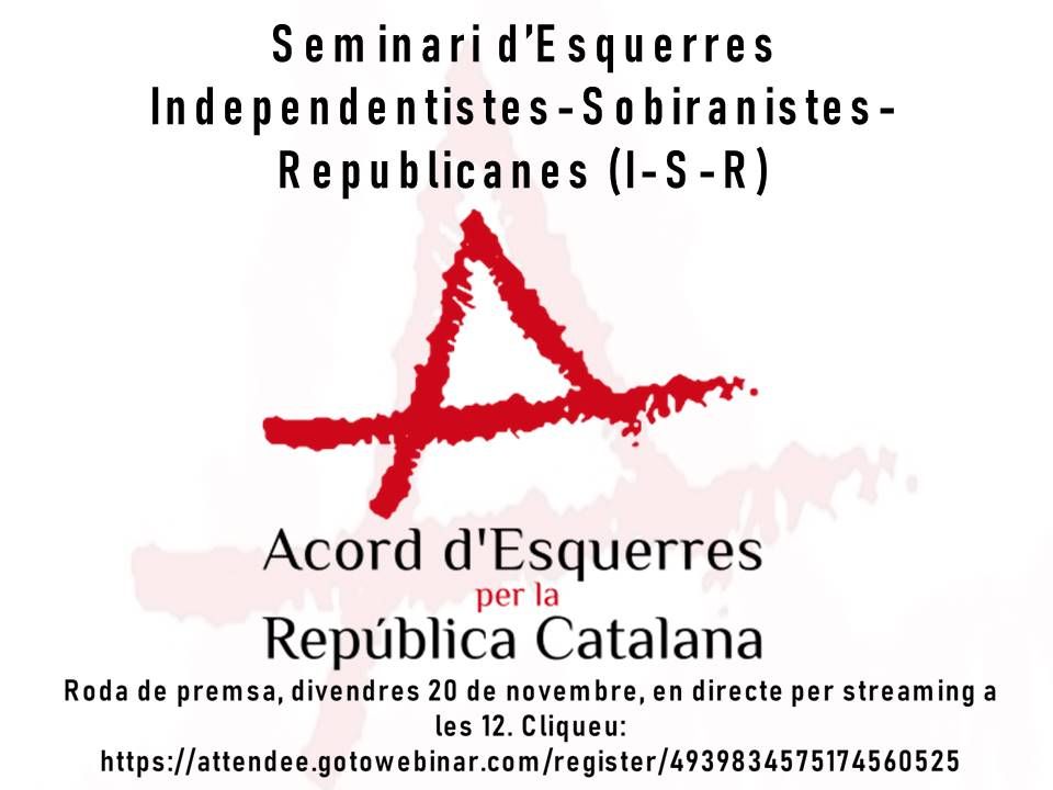 laurora_cat's tweet photo. Divendres 20 de novembre, 12 h, Presentació del Seminari d'Esquerres Independentistes-Sobiranistes-Republicanes.
https://t.co/bXGdO6IoQ6
Clica per veure'l: https://t.co/ioDVc5m2aQ

#AExRC https://t.co/PludOUAyLc https://t.co/yViOBPz8Ll