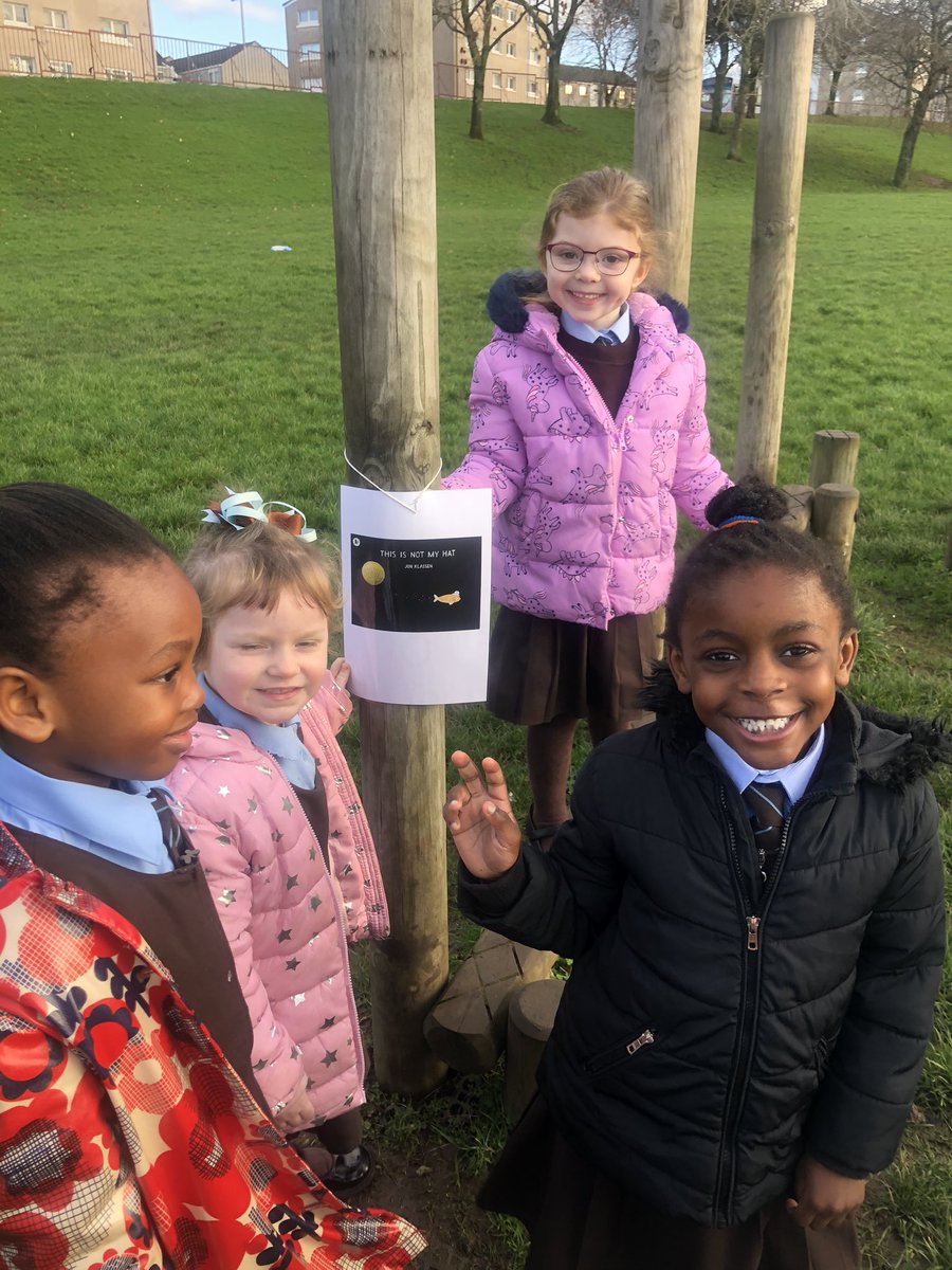 missdevine10's tweet photo. Primary 1 enjoyed a wonderful book hunt outside this morning. Using clues they worked out what book to look for 📚Thank you  @MccomishMrs #ScotBookWeek https://t.co/DhXz2gQhow