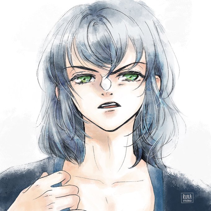 RukaetceteraさんがTwitterに投稿した嘴平伊之助(鬼滅の刃)のイラスト。