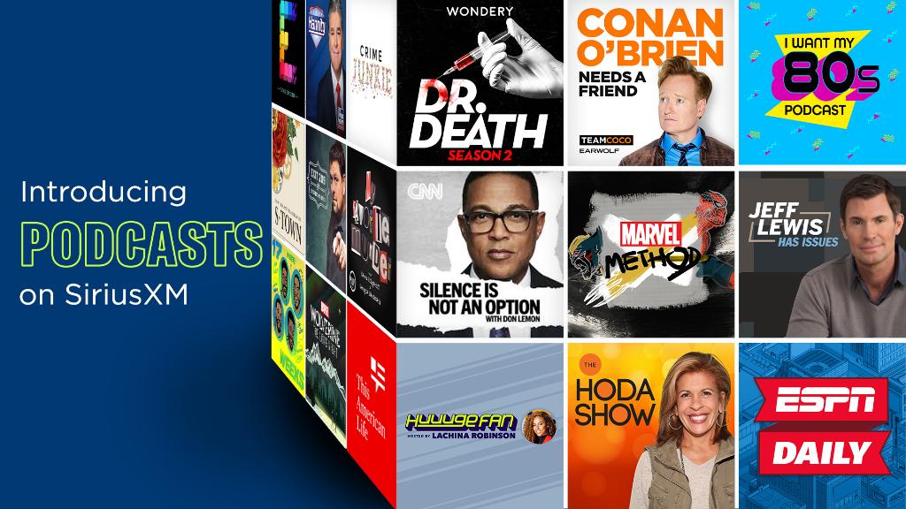 SIRIUSXM's tweet photo. SiriusXM is your new destination for original podcasts featuring exclusive content from @Marvel and SiriusXM hosts like Jeff Lewis, @MadDogUnleashed, and @KevinHart4real. Plus, you can listen to popular podcasts from leading creators, all in one place: https://t.co/5AxqxtCu6O https://t.co/ySRCS26Qq5