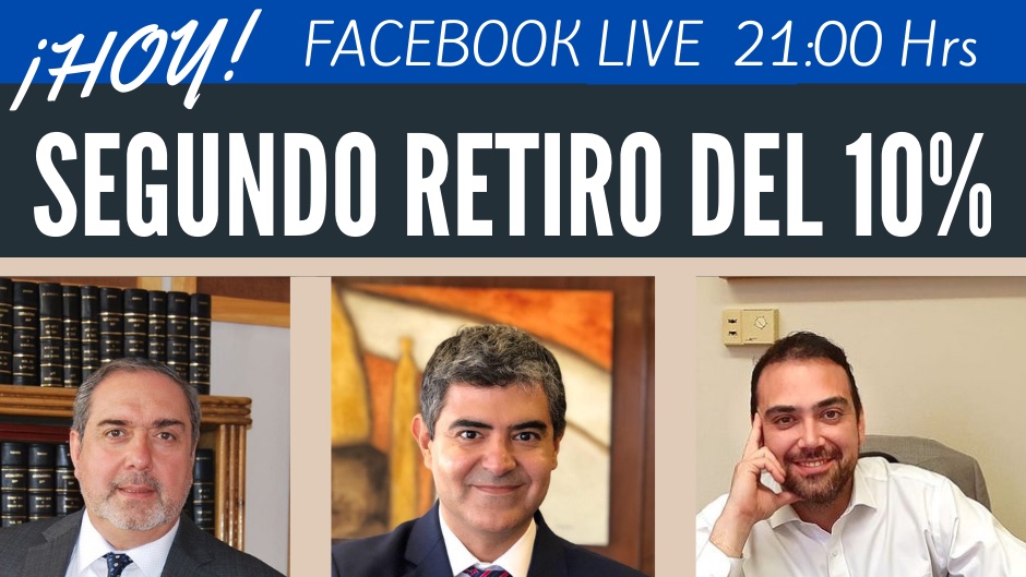 Acompáñanos #HOY #facebooklive a partir de las 21:00 Hrs en conversación con <a href="/KarimBianchi/">Karim Bianchi Senador</a>  y <a href="/mdaza_abogado/">Mauricio Daza</a> "Todo sobre el Segundo Retiro del 10% y las indicaciones del #Gobierno " Facebook.com/SenadorBianchi 

#segundoretiro10xciento #segundoretirodelasafp #PeorGobiernoDeLaHistoria