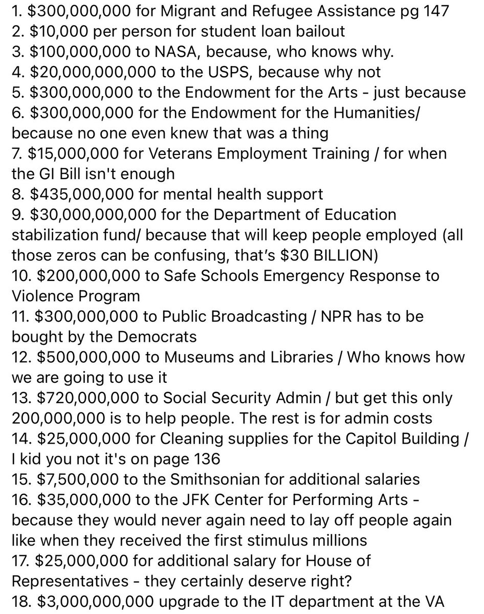 va_consrvative's tweet photo. @SpeakerPelosi Just curious if you guys are going to included all this wasteful pork. @senatemajldr @GOP @SenateGOP please stop this. @HouseGOP expose Pelosi!!! https://t.co/I5nzUlYSMY