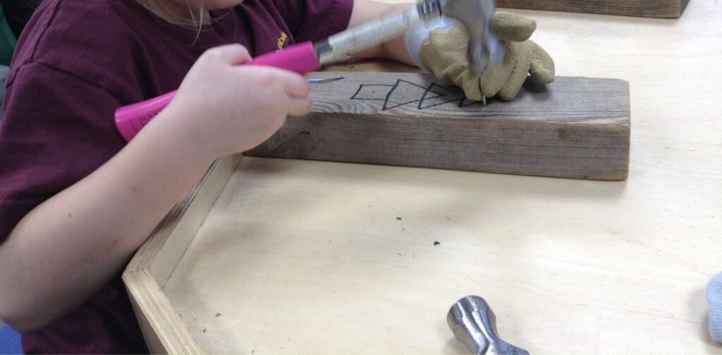 ambrose_primary's tweet photo. Reception class have been busy practising their motor skills. #funatStAmbrose #hammering #igloobuilding #threading https://t.co/iLuto2QCtK