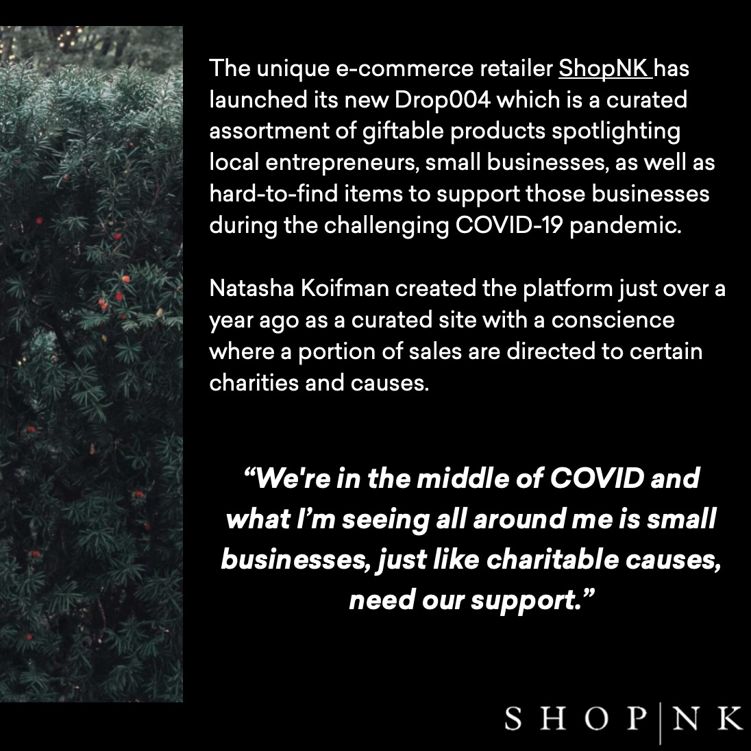 natashankpr's tweet photo. Thank you @RetailInsider_ Canada for the feature on our #Drop004 collection for #ShopNK🖤! 📰 Read more about how our new collection of thoughtfully-curated products is supporting #localbusinesses, #charities and #entrepreneurs!🖤 https://t.co/2yIBln14dC #Philanthropy #Kindness https://t.co/9fCQNHPbcI