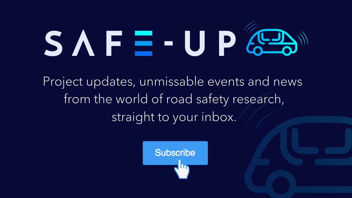 SAFE_UP_'s tweet photo. Stay connected to the #SAFEUP initiative by signing up to our newsletter and receive the latest #RoadSafety news and insights straight to your inbox! https://t.co/Ktirx2MNB8

#automatedvehicles #CAVs #futuremobility https://t.co/wPQXRger9o