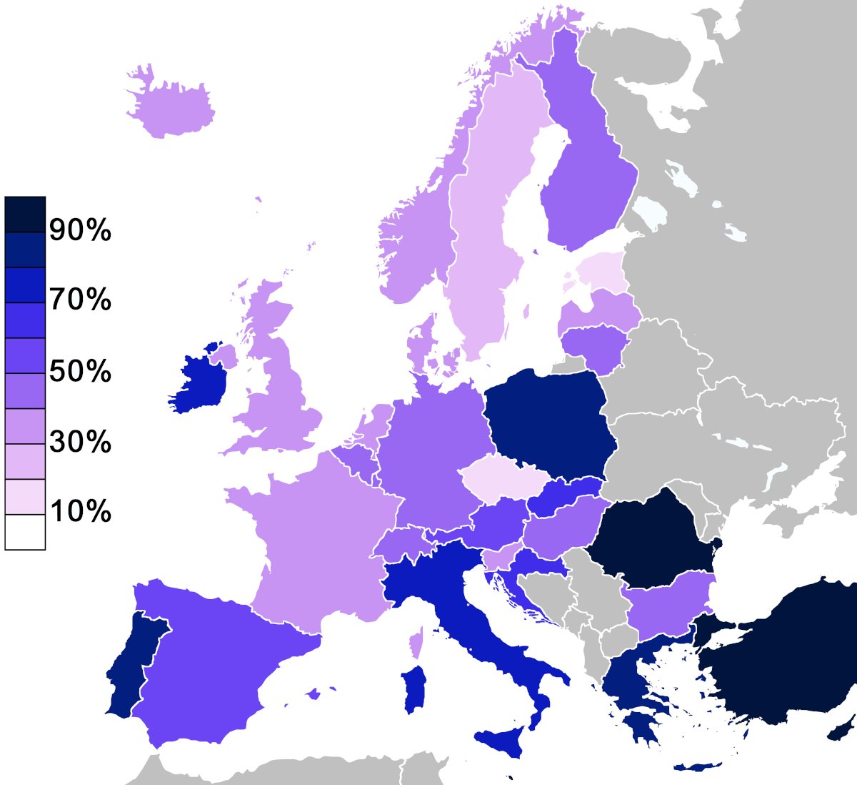 religiosity in europe sexual assault in europecorrelation ?