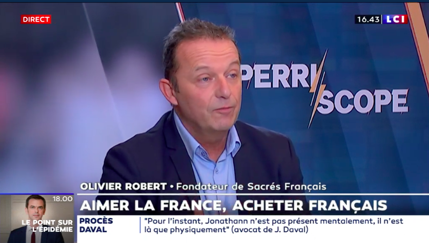 "Tous les acteurs du #madeinfrance ont leur savoir-faire. Notre savoir-faire à nous est la communication. Avec <a href="/_sacresfrancais/">Sacrés Français Officiel</a>, nous leur donnons la possibilité de les mettre en avant et de développer leur CA." #perriscope <a href="/Olivier_Robert/">Olivier ROBERT</a>