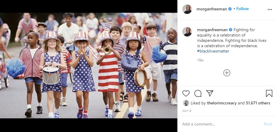 AyresFarage's tweet photo. Já que vão postar o vídeo do Morgan Freeman amanhã, podiam postar também as seguintes postagens:
- Defendendo o Black Lives Matter
- Comemorando a retirada do símbolo dos confederados da bandeira do Mississipi
- Homenagem a Mandela

Mas nenhum desses agrega a narrativa né.. https://t.co/NVp2clKvwa