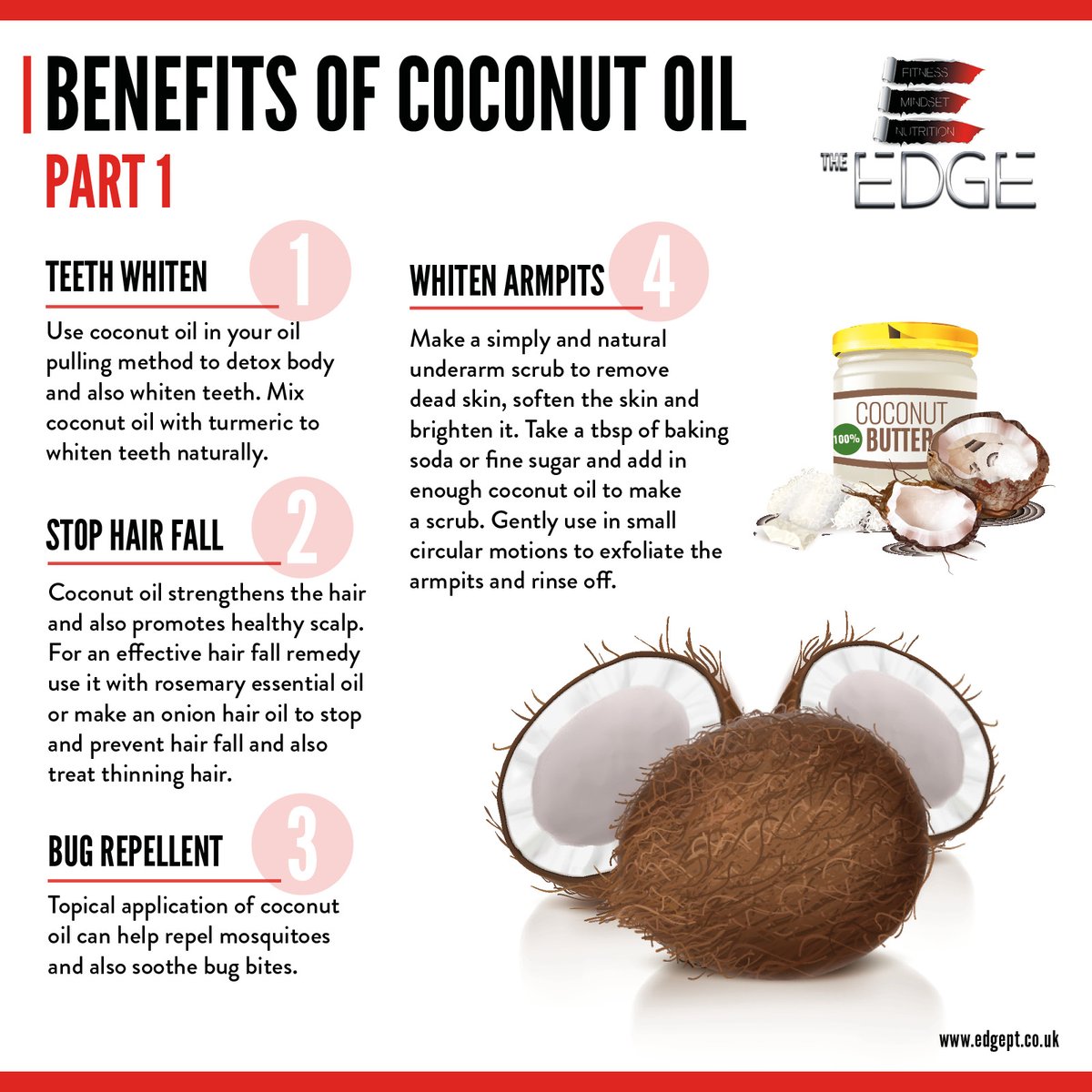 PaulGreavesPT's tweet photo. Coconut oil gets a lot of good press as a 'wonder substance' here's some of the benefits and what you can use it for... https://t.co/75KQOWhPNO