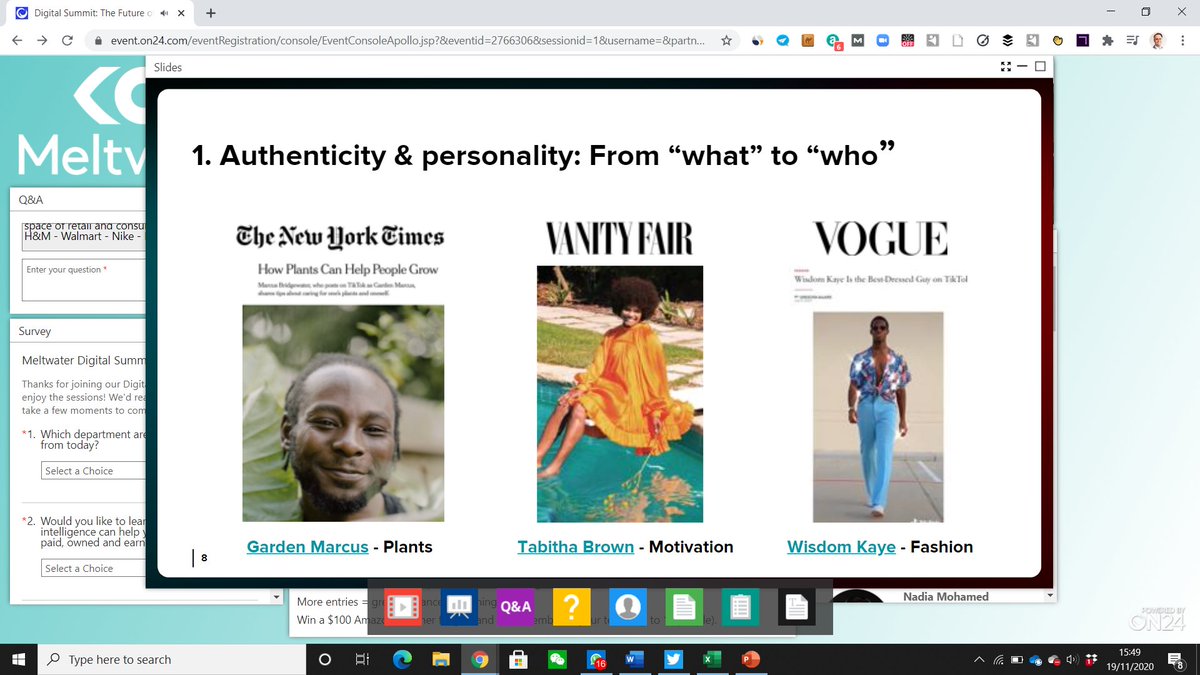 BillMew's tweet photo. #Authenticity and #Personality appear to be reoccurring themes on @Meltwater's #MWDigitalSummit
Including from Kudzi Chikumbu (@kudzichikumbu) Director, Creator Community at @tiktok_us https://t.co/ljQibvK5Nz