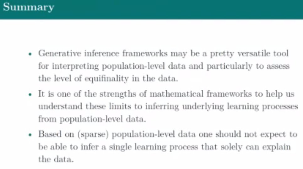 AndresKarjus's tweet photo. #CHR2020 Anne Kandler on inferring indiv soc learning processes from incomplete poplevel cultural data
-Estimate age&amp;pop struct+diversity+transmission
-Importance of not thresholding rare variants
-Shift: infer not which process did but which processes *did not* generate the data https://t.co/IaaS4b4fwU
