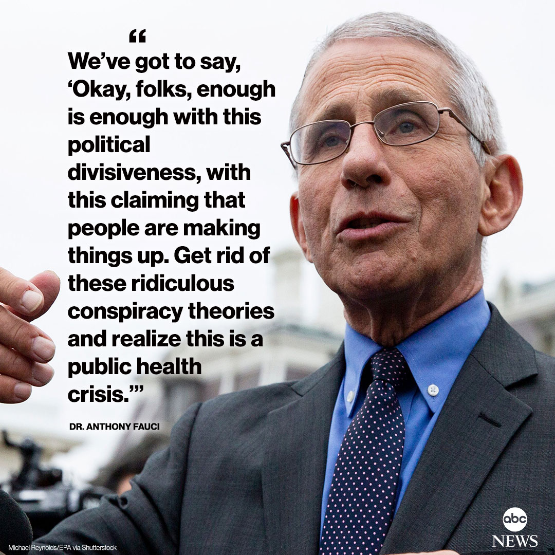 LATEST: Dr. Anthony Fauci says his "frustration" with those not taking the pandemic seriously "borders on pain": "This is a public health crisis." abcn.ws/3fbquuI